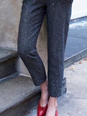 J. Crew "Martie" pant - Sequin Herringbone Wool Blend (LIKE NEW)